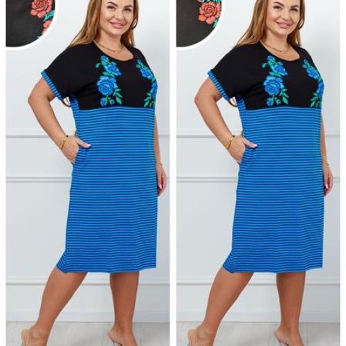 Платье Dra Gon (L-3XL) DG32 blue (лето) Dra Gon DG32 blue