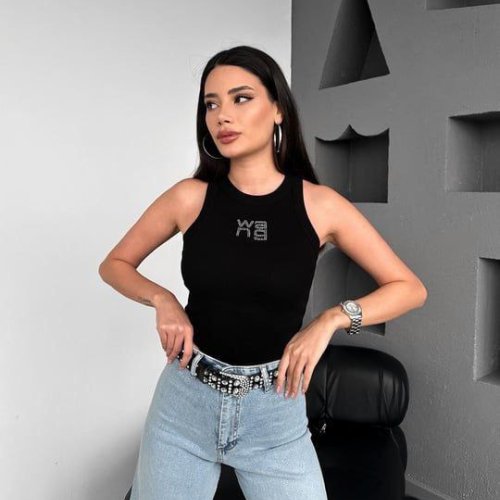 Майка Modnulya (S-L) 3230 black (лето) Modnulya 3230 black