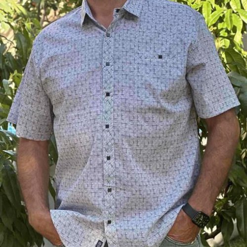 Рубашка Nik (3XL-6XL) 56413 grey (лето) Nik 56413 grey
