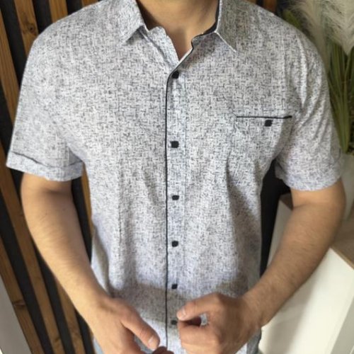 Рубашка Nik (3XL-6XL) 56414 grey (лето) Nik 56414 grey