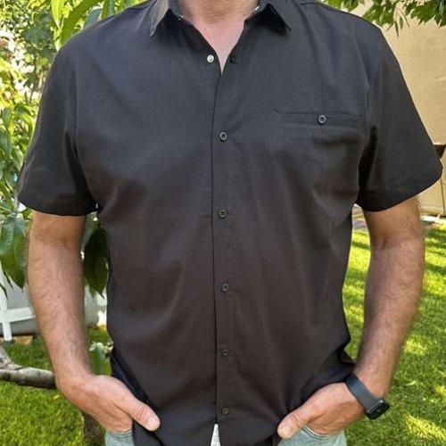 Рубашка Nik (M-2XL) 56424 black (лето) Nik 56424 black