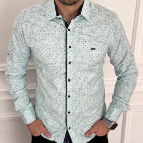 Рубашка Nik (M-3XL) 56427 l.blue (деми) Nik 56427 l.blue