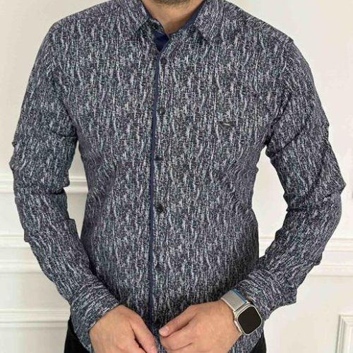 Рубашка Nik (M-3XL) 56433 navy (деми) Nik 56433 navy