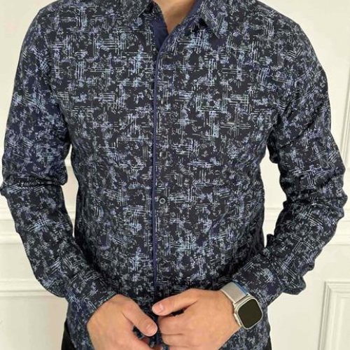 Рубашка Nik (M-3XL) 56435 navy (деми) Nik 56435 navy