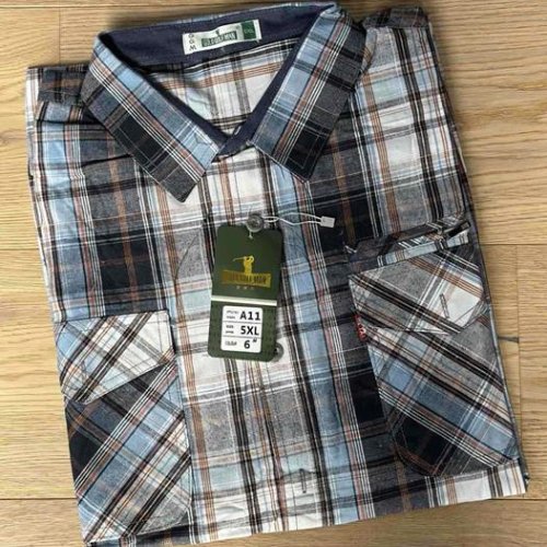 Рубашка Nik (XL-5XL) A11 black-l.blue (деми) Nik A11 black-l.blue