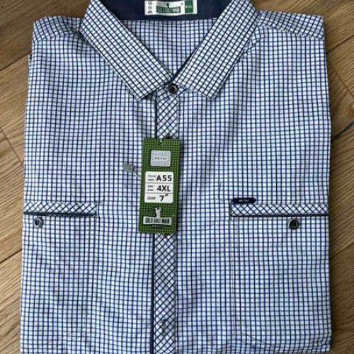 Рубашка Nik (XL-5XL) A55 white-navy (деми) Nik A55 white-navy
