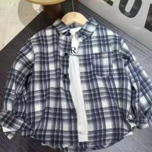 Рубашка Фунтик (5-9) 7727 grey-navy (деми) Фунтик 7727 grey-navy