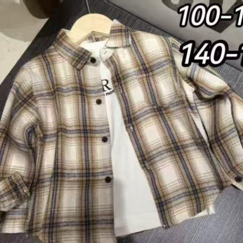 Рубашка Фунтик (10-14) 8828 beige-navy (деми) Фунтик 8828 beige-navy