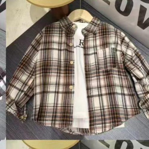 Рубашка Фунтик (10-14) 8828 brown-khaki (деми) Фунтик 8828 brown-khaki