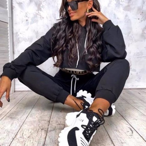 Костюм спорт Modnulya (42-46) N604 black (деми) Modnulya N604 black