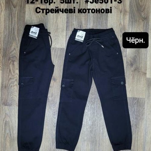Джоггеры AMZ (12-16) JO501-3 black (деми) AMZ JO501-3 black