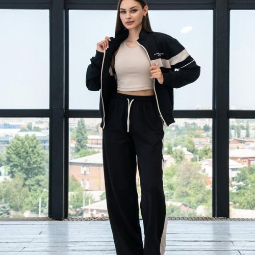 Костюм спорт AZNA (S-XL) Д148 black (деми) AZNA Д148 black