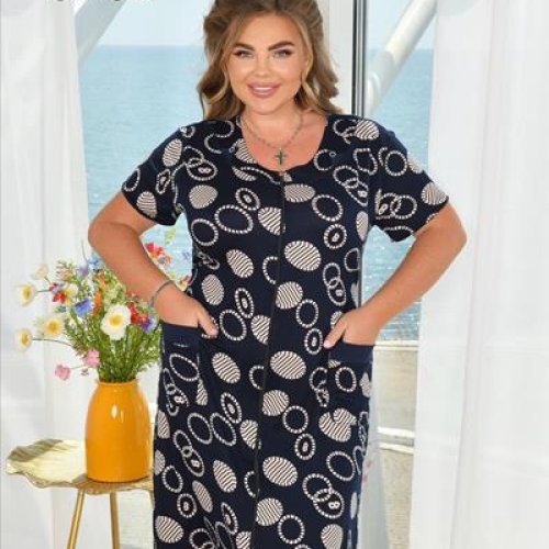 Халат Romeo life (54-62) 1328 navy (лето) Romeo life 1328 navy