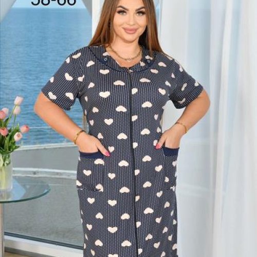 Халат Romeo life (58-66) 2331 navy (лето) Romeo life 2331 navy