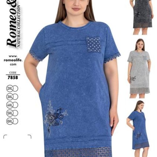 Платье Romeo life (52-60) 7858 l.grey (лето) Romeo life 7858 l.grey