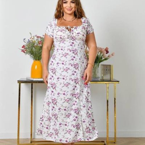 Платье Arina (50-56) 2465 white-lilac (лето) Arina 2465 white-lilac