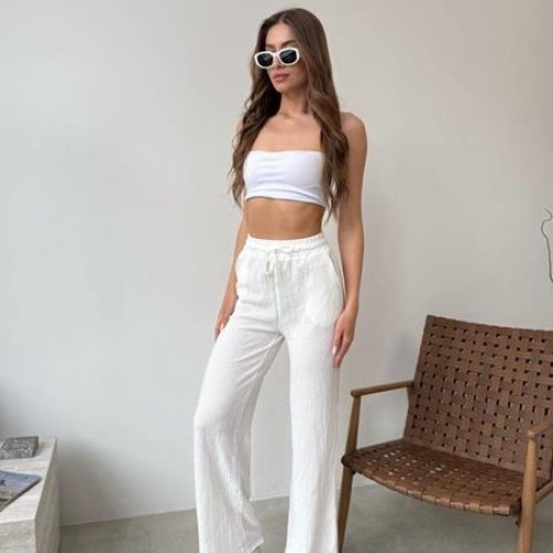 Штаны Arina (42-52) 5155 white (лето) Arina 5155 white