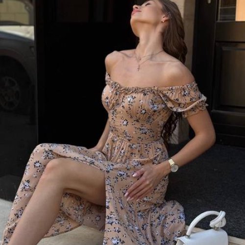 Платье Arina (42-48) 7047 beige (лето) Arina 7047 beige