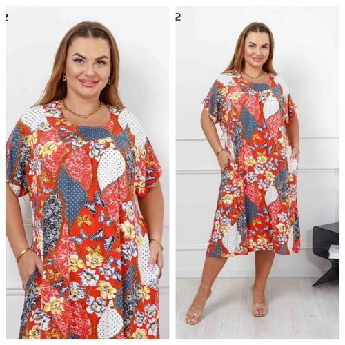 Платье Vehuiah (XL-4XL) 15122 red (лето) Vehuiah 15122 red