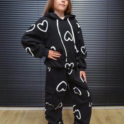 Костюм спорт Yalisi (120-170) 5802 black (деми) Yalisi 5802 black