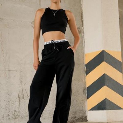 Штаны спорт Little Secret (M-XL) 19818 black (деми) Little Secret 19818 black
