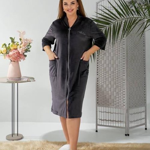 Халат BAT (50-64) 1020-6 d.grey (деми) BAT 1020-6 d.grey