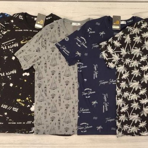 Футболка Samo (48-56) 55005 black пальма (лето) Samo 55005 black пальма