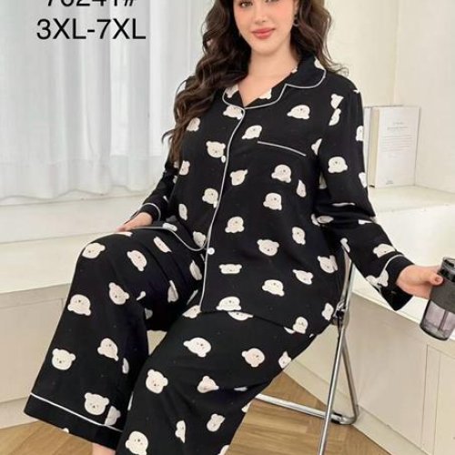 Пижама Brilliant (3XL-7XL) 70241 black (деми) Brilliant 70241 black