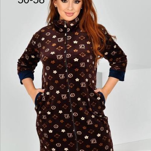 Халат Brilliant (50-58) 900-137 brown (деми) Brilliant 900-137 brown