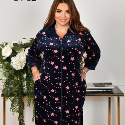 Халат Brilliant (54-62) 900-225 navy (деми) Brilliant 900-225 navy