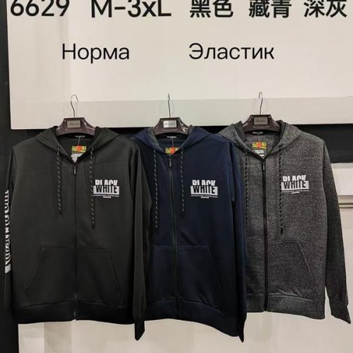 Кофта спорт Vanda (M-3XL) 6629 black (деми) Vanda 6629 black