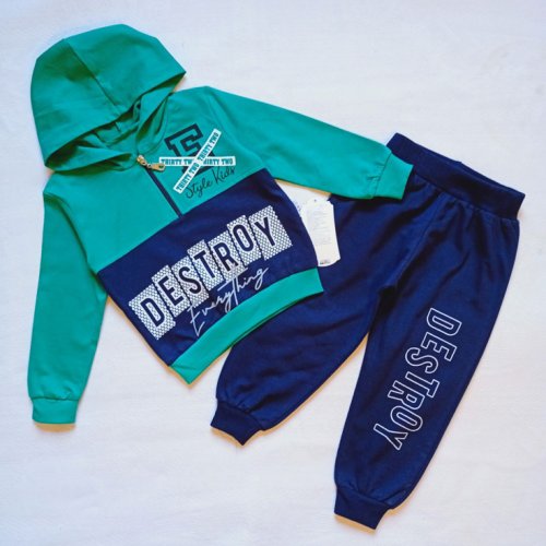 Костюм спорт Malibu2 (2-5) 2314 green-navy (деми) Malibu2 2314 green-navy