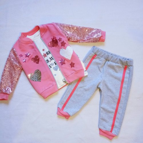 Костюм спорт Malibu2 (0.6-2) 50083 pink-grey (деми) Malibu2 50083 pink-grey