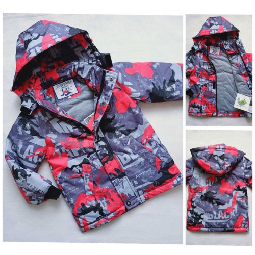 Куртка Malibu2 (104-128) 21-1 grey-red (деми) Malibu2 21-1 grey-red