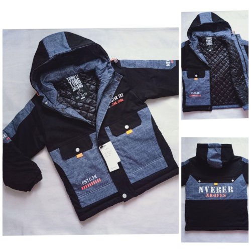 Куртка Malibu2 (11-14) 2154 black-blue (деми) Malibu2 2154 black-blue