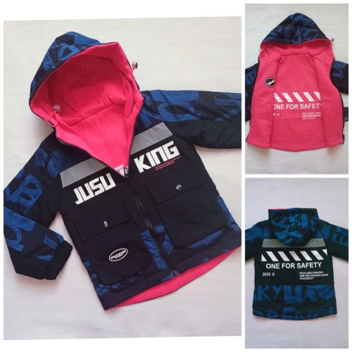 Куртка Malibu2 (120-160) 7811 black-pink (деми) Malibu2 7811 black-pink