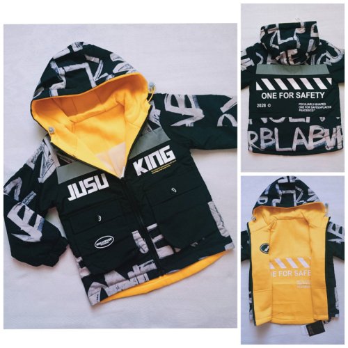 Куртка Malibu2 (120-160) 7811 black-yellow (деми) Malibu2 7811 black-yellow