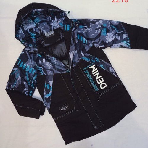 Куртка Malibu2 (12-15) 2116 black-blue (деми) Malibu2 2116 black-blue