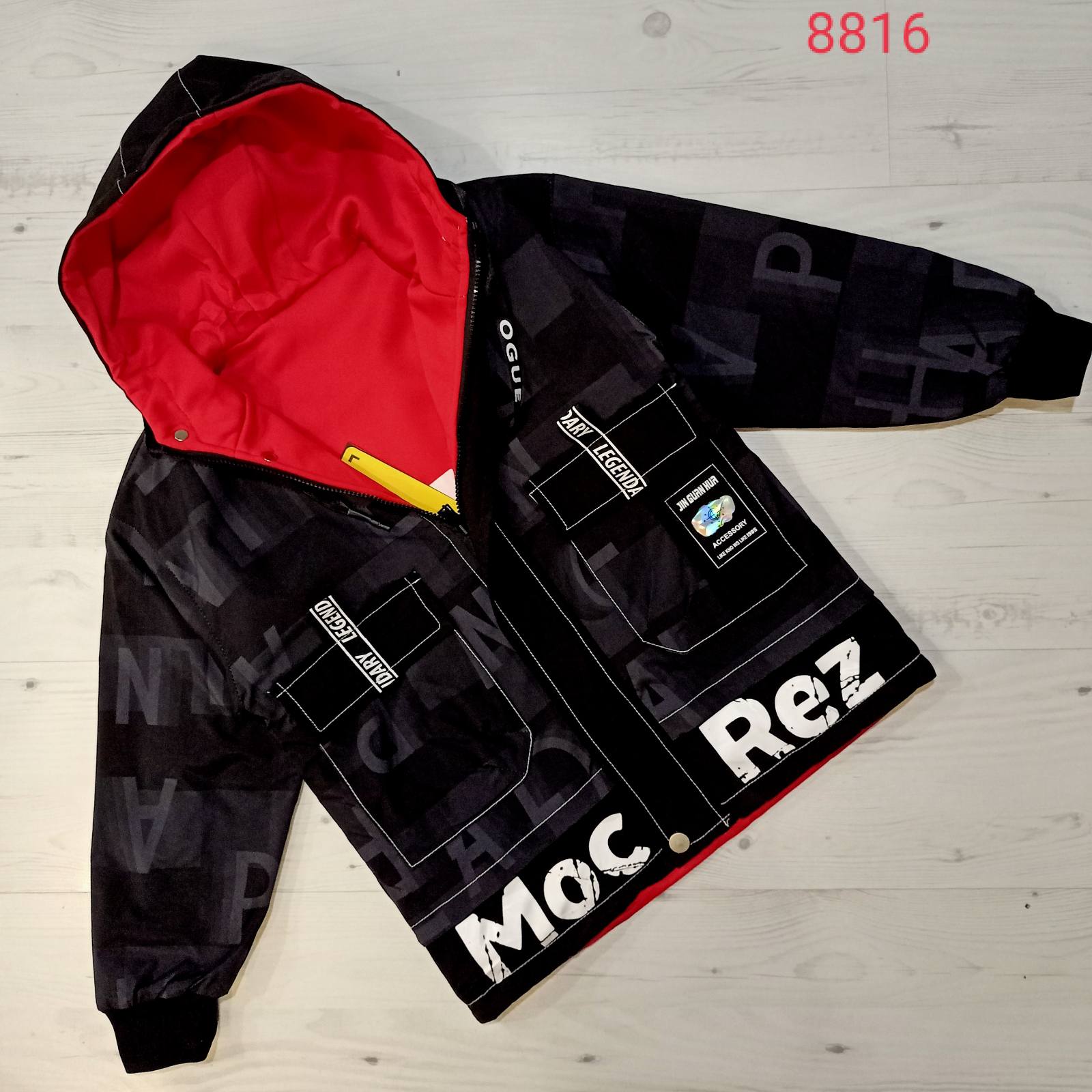 Куртка Malibu2 (150-180) 8816 black-red (деми)