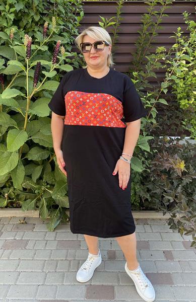 Платье BAT (42-56) 731 black-orange (лето)