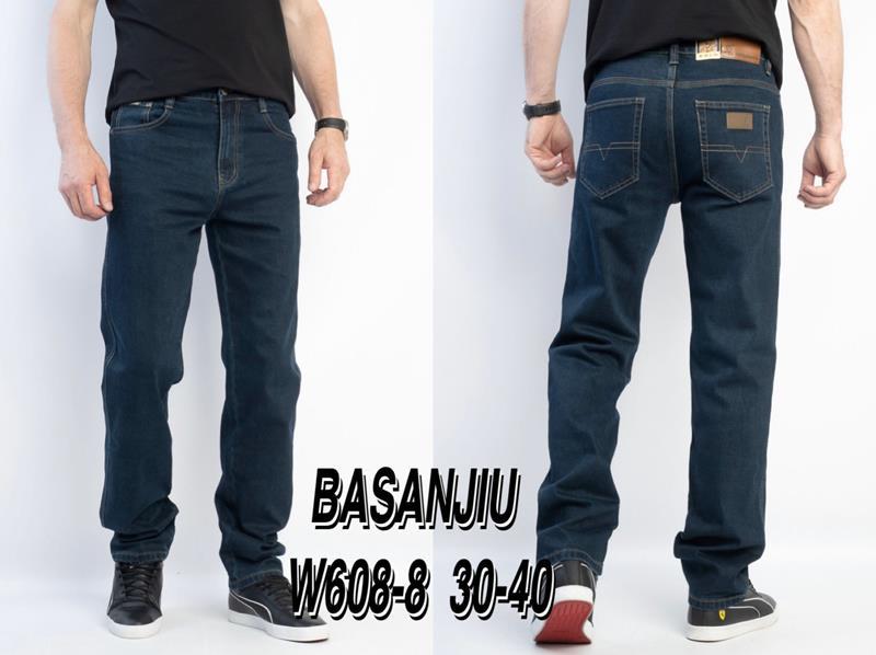 Джинсы Basanjiu (30-40) 608-8 navy (деми)