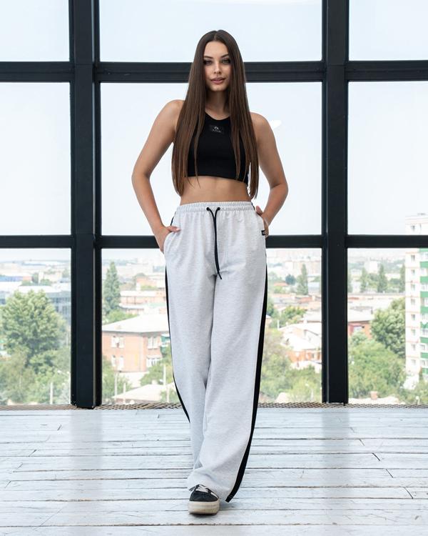 Штаны спорт AZNA (S-XL) Б17 l.grey (деми)