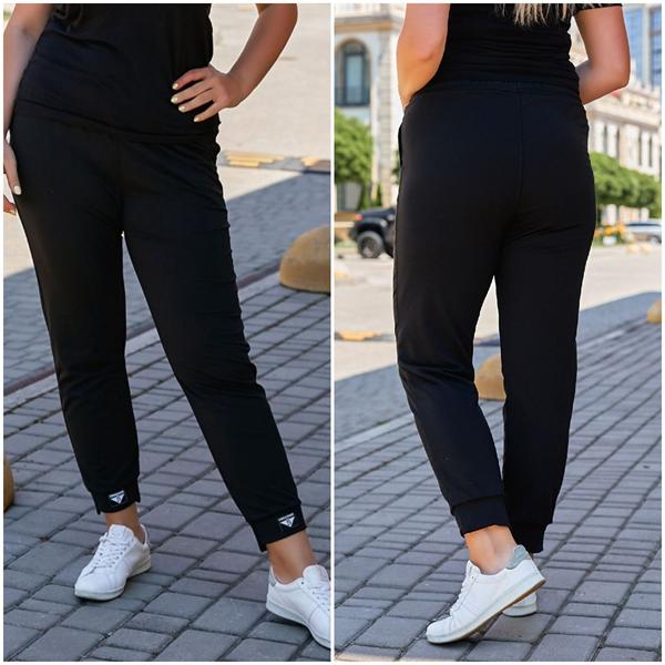 Штаны спорт MSO (XL-4XL) 10022 black (деми)