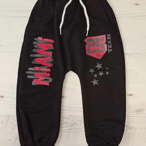 Штаны спорт Malibu2 (1-3) ML55 black (деми) Malibu2 ML55 black