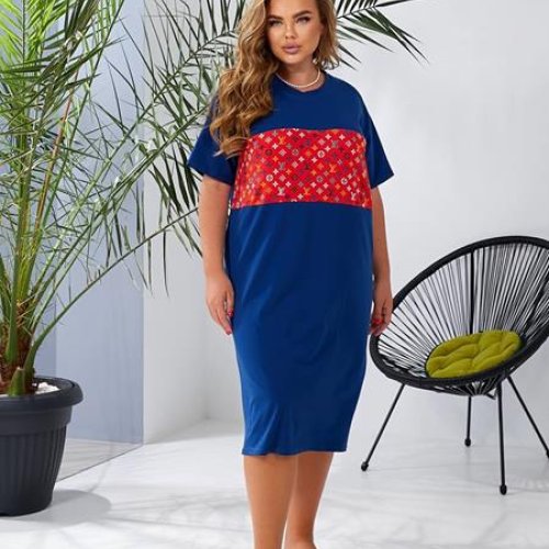 Платье BAT (42-56) 731 blue-red (лето) BAT 731 blue-red