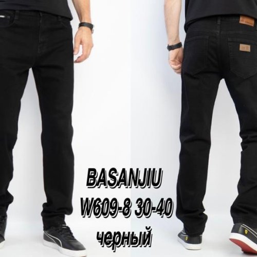 Джинсы Basanjiu (30-40) 609-8 black (деми) Basanjiu 609-8 black