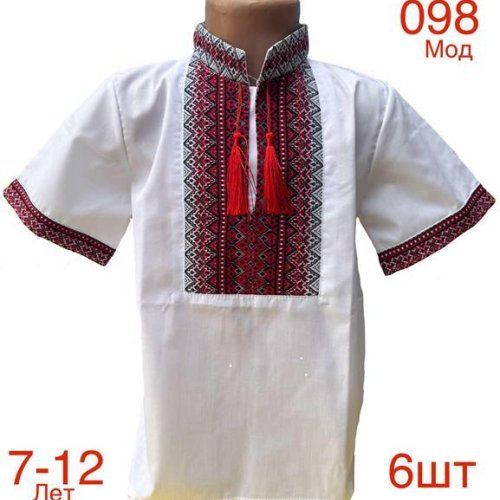 Вышиванка Надийка (7-12) 098-1 white (лето) Надийка 098-1 white