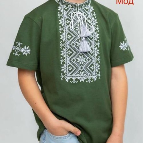 Вышиванка Надийка (122-152) 428 green (лето) Надийка 428 green