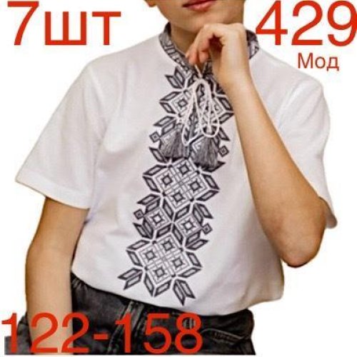 Вышиванка Надийка (122-158) 429 white (лето) Надийка 429 white