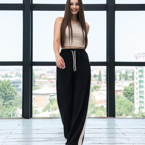 Штаны спорт AZNA (S-XL) Б17 black (деми) AZNA Б17 black